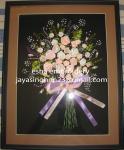 Embroidery with frame ribbon embroidery wall hanging