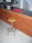Steel bar stools with wooden top for sale